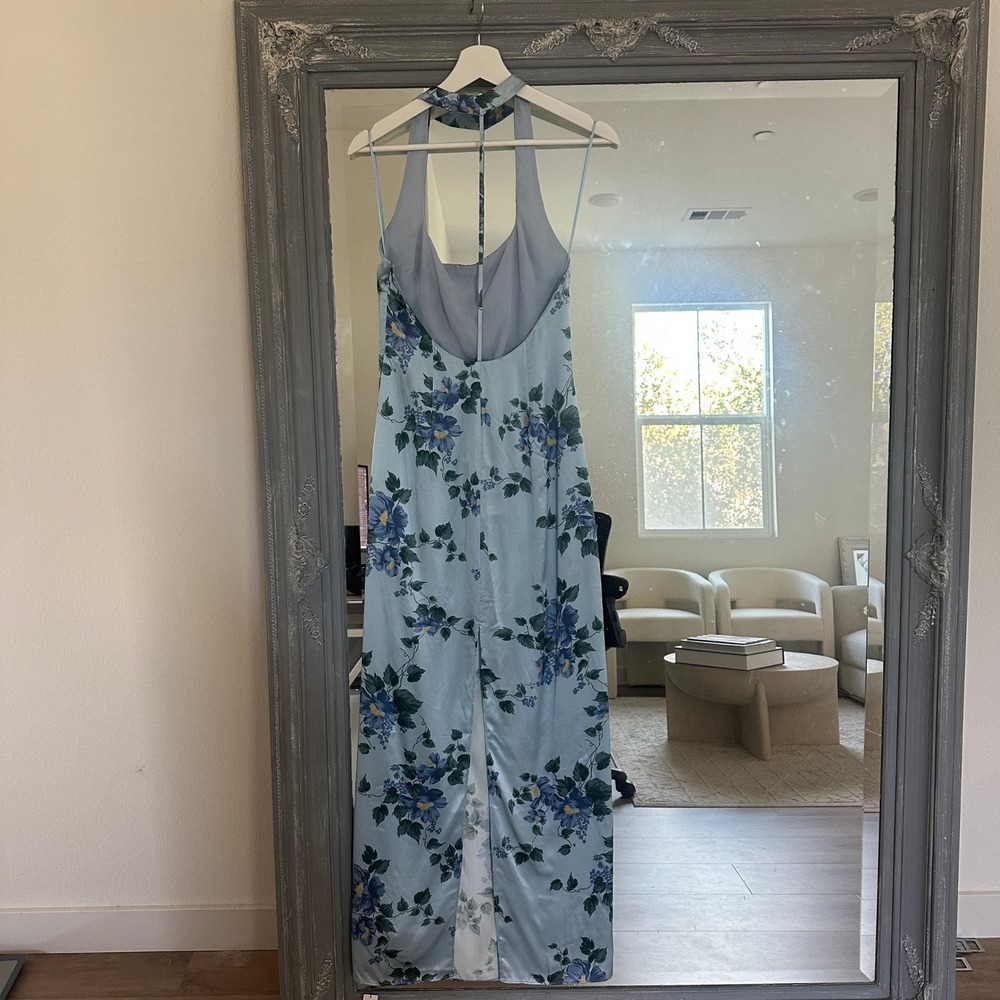 Reformation Light Blue Floral Halter Maxi Dress - Picture 10 of 14